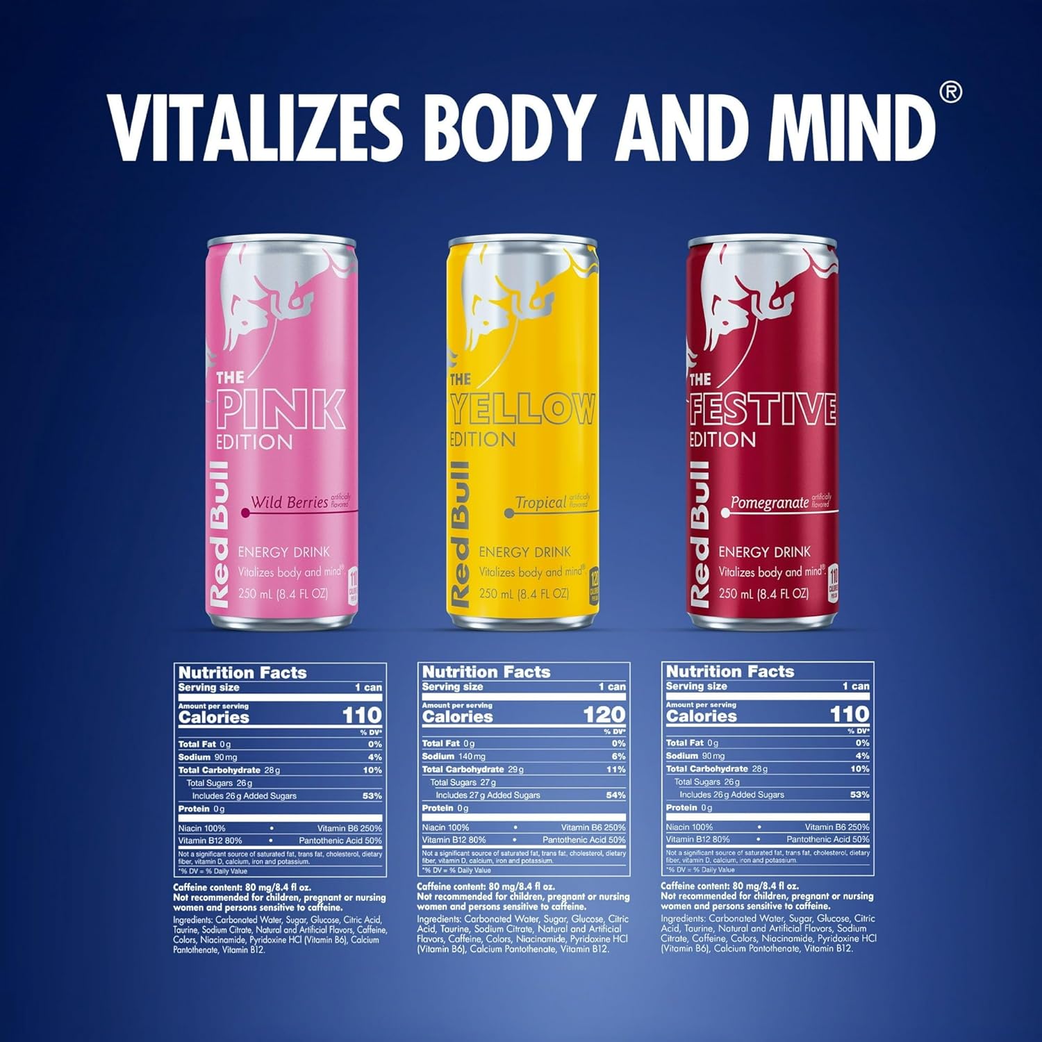 Red Bull Energy Drink Variety 2025 Advent‑Kalender‑Pack, mit 80 mg Koffein, Taurin & B‑Vitamine, 250 ml – 24 Dosen – Bild 5